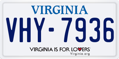 VA license plate VHY7936