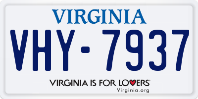 VA license plate VHY7937
