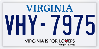 VA license plate VHY7975