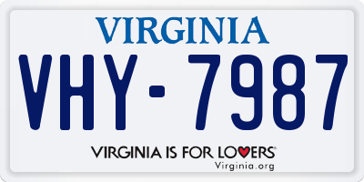 VA license plate VHY7987