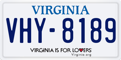 VA license plate VHY8189