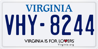 VA license plate VHY8244
