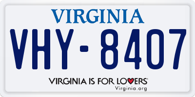 VA license plate VHY8407