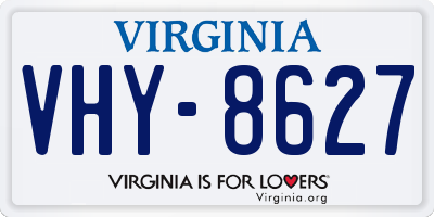 VA license plate VHY8627