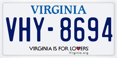 VA license plate VHY8694