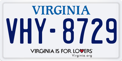 VA license plate VHY8729