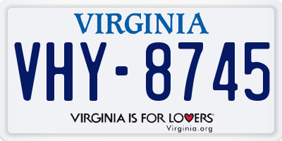 VA license plate VHY8745