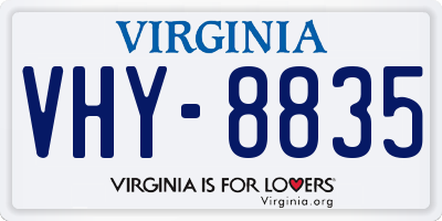 VA license plate VHY8835