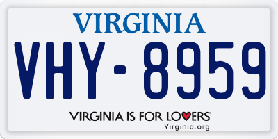 VA license plate VHY8959