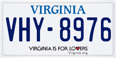 VA license plate VHY8976