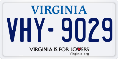 VA license plate VHY9029