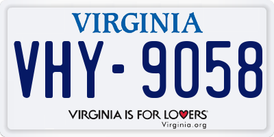 VA license plate VHY9058