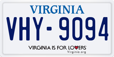 VA license plate VHY9094