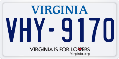 VA license plate VHY9170