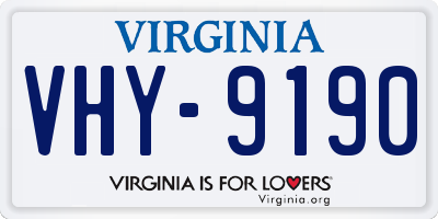 VA license plate VHY9190