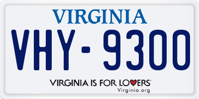 VA license plate VHY9300