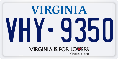 VA license plate VHY9350
