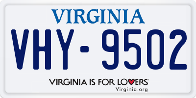 VA license plate VHY9502