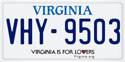 VA license plate VHY9503