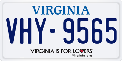 VA license plate VHY9565