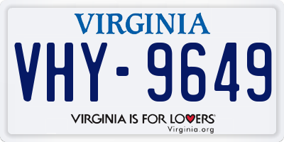 VA license plate VHY9649