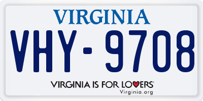 VA license plate VHY9708