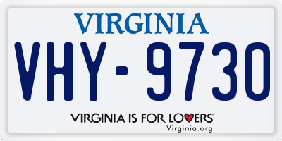 VA license plate VHY9730