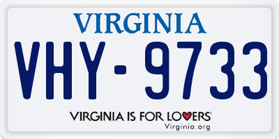 VA license plate VHY9733