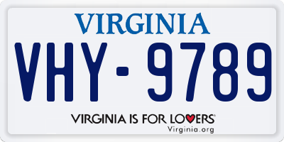 VA license plate VHY9789