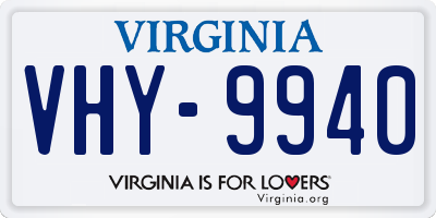 VA license plate VHY9940