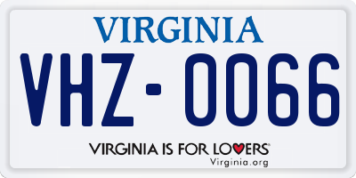VA license plate VHZ0066