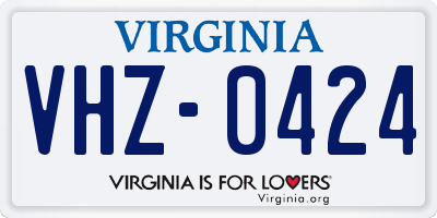 VA license plate VHZ0424