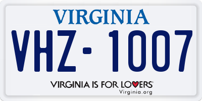 VA license plate VHZ1007