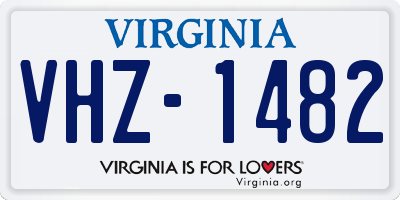 VA license plate VHZ1482