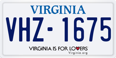 VA license plate VHZ1675