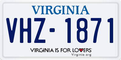 VA license plate VHZ1871