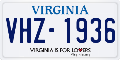 VA license plate VHZ1936