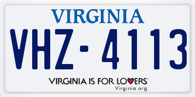 VA license plate VHZ4113