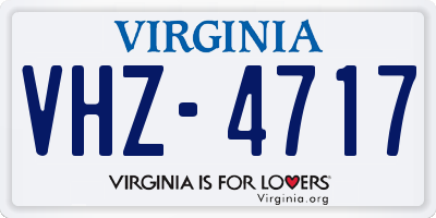 VA license plate VHZ4717