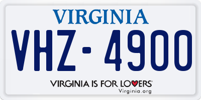 VA license plate VHZ4900