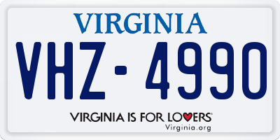 VA license plate VHZ4990