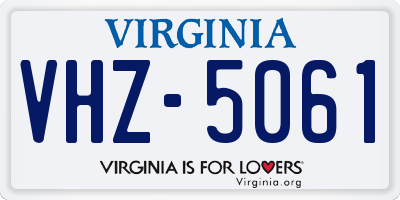VA license plate VHZ5061