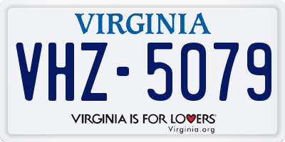 VA license plate VHZ5079
