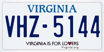 VA license plate VHZ5144