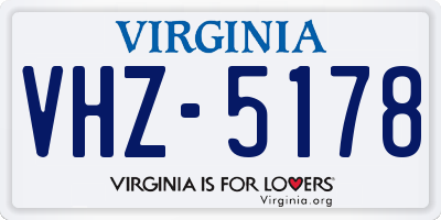 VA license plate VHZ5178