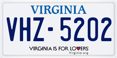 VA license plate VHZ5202