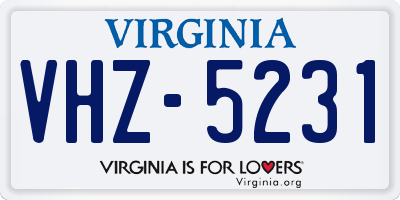 VA license plate VHZ5231