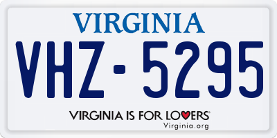 VA license plate VHZ5295