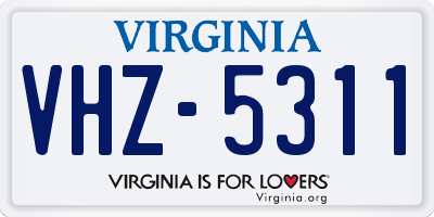 VA license plate VHZ5311