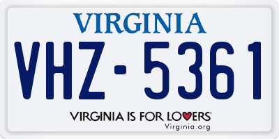 VA license plate VHZ5361